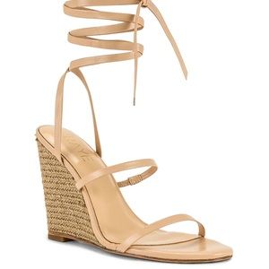 Raye beige wedge heels